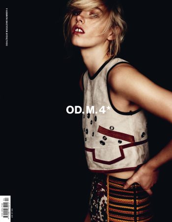 The fourth issue of OD.M, inspired by the theme ”The Purple Cloud” includes editorials and features from all over the world. Internationally celebrated designer Alessandro Dell’Acqua of N°21 is interviewed alongside an inspirational editorial, produced and written in Milan, exclusively for OD.M. Another feature is an interview with head of design, Anna Teurnell of Finnish design house Marimekko, also alongside an editorial shot and styled by the Editors­ in ­Chief.  Readers meet London based set­designer Janina Pedan in an interview accompanied by a visual selection of her work with different photographers.  Other interviews features style icons; The Quann Sisters, celebrated Stockholm based actress Pernilla August and musician Amanda Bergman. In this issue, a small piece about very current photographer Bettina Rheims, that coincides with her current exhibition at the Fotografiska (Photography Museum of Sweden).  Tokyo × 3 is an ongoing feature highlighting Tokyo­based artists working within fashion and arts. The fourth issue features designer Kunihiko Morinaga, it­girl Yuki and painter Yasushi Ebihara in quick Q&A’s accompanied with portraits taken by the OD.M Tokyo Editor, Jörgen Axelvall.  OD.M also contains several spreads dedicated to Art. Lovingly created “Art Pauses”, they give the magazine a unique flow, encouraging the reader to breathe and think whilst browsing through the paper. This issue’s art pauses include work by David Shrigley, Moley Talhaoui, Neil Krug, Åke E:son Lindman and Jan Håfström.